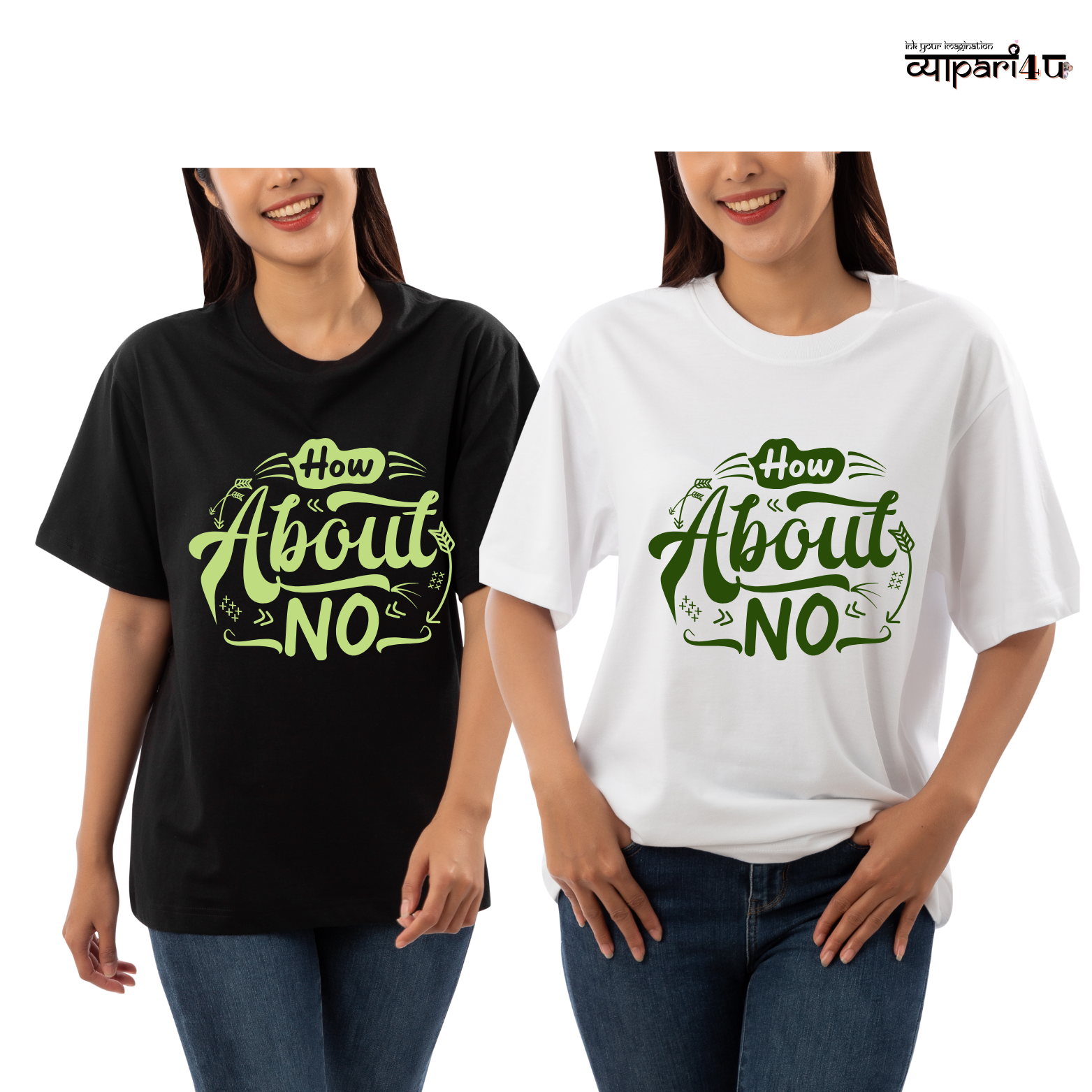 Oversize White & Black Friends T-Shirt