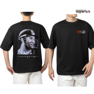 Back Flow Loose Fit Cricket Fan MS Dhoni T-Shirt