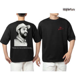 Back Flow Loose Fit Oversized Cricket Fan Rohit Sharma T-Shirt