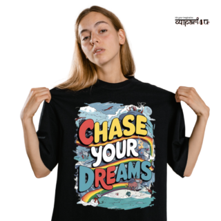 Black Oversized 100% Premium High Quality Cotton Dreamy Graphic T-Shirt