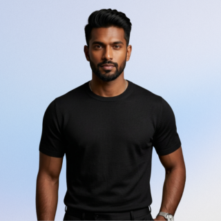 Regular Fit Plain Black T-Shirt | 100% Cotton | Unisex | Premium Comfort